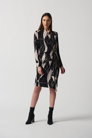 Abstract Print Wrap Dress by Joseph Ribkoff