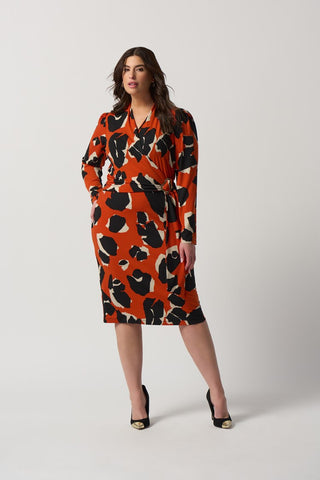 Animal Print Long Sleeve Wrap Dress by Joseph Ribkoff