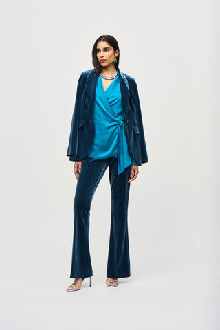 Velvet Flared Pull-On Pants by Joseph Ribkoff