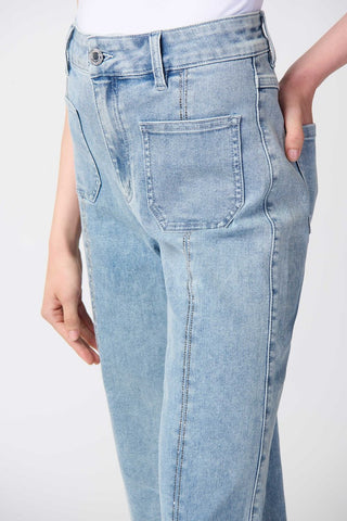 Culotte Jeans With Embellished Front Seam by Joseph Ribkoff