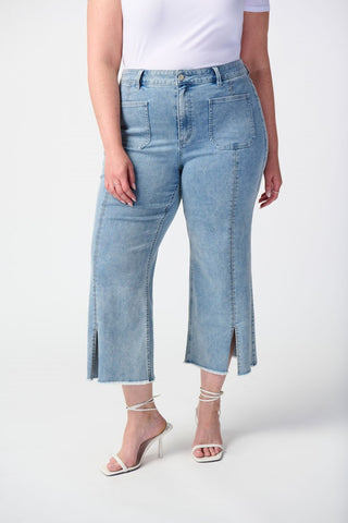 Culotte Jeans With Embellished Front Seam by Joseph Ribkoff