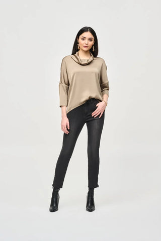 Satin Cowl Collar Top by Joseph Ribkoff