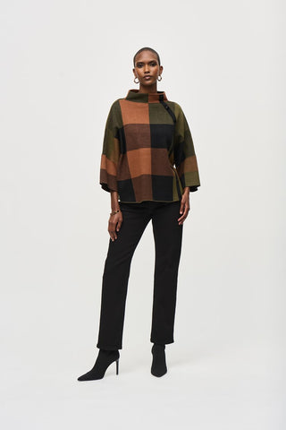 Plaid Jacquard Sweater Knit Top by Joseph Ribkoff