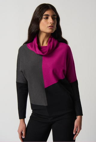 Colour-Block Cowl Neck Sweater by Joseph Ribkoff