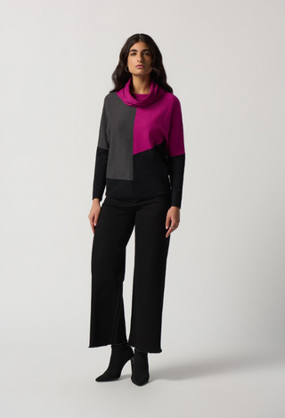 Colour-Block Cowl Neck Sweater by Joseph Ribkoff