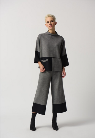 Colour-Block Funnel Collar Top by Joseph Ribkoff