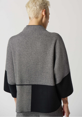 Colour-Block Funnel Collar Top by Joseph Ribkoff