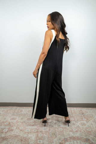 Scuba Modal Contrast Stripe Jumpsuit