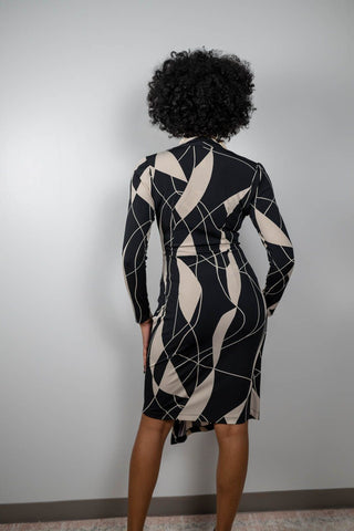 Abstract Print Wrap Dress by Joseph Ribkoff